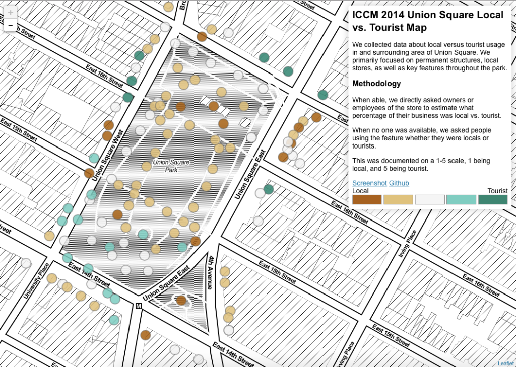ICCM 2014 Union Square Local vs Tourist Map